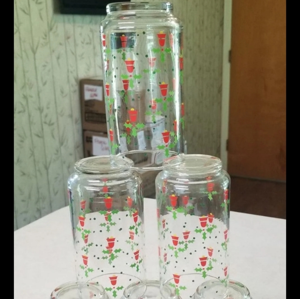 Vtg 70's Set 6 Franco Christmas Bell 12oz Tumblers Excellent Preowned Condition - Picture 10 of 11